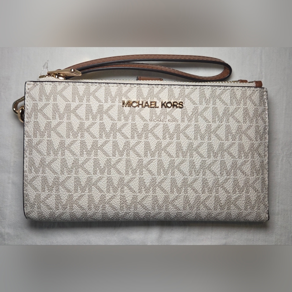 Michael Kors Beige Monogram Wristlet NWT